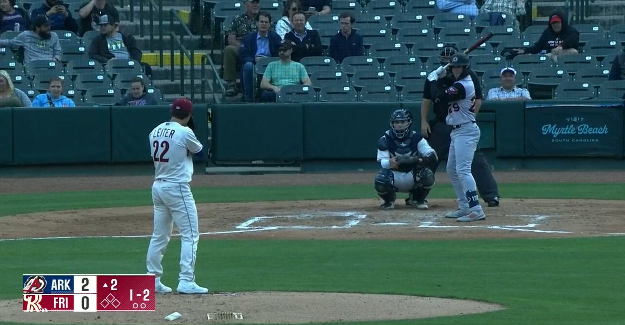 Jack Leiter's more open pre-pitch setup.