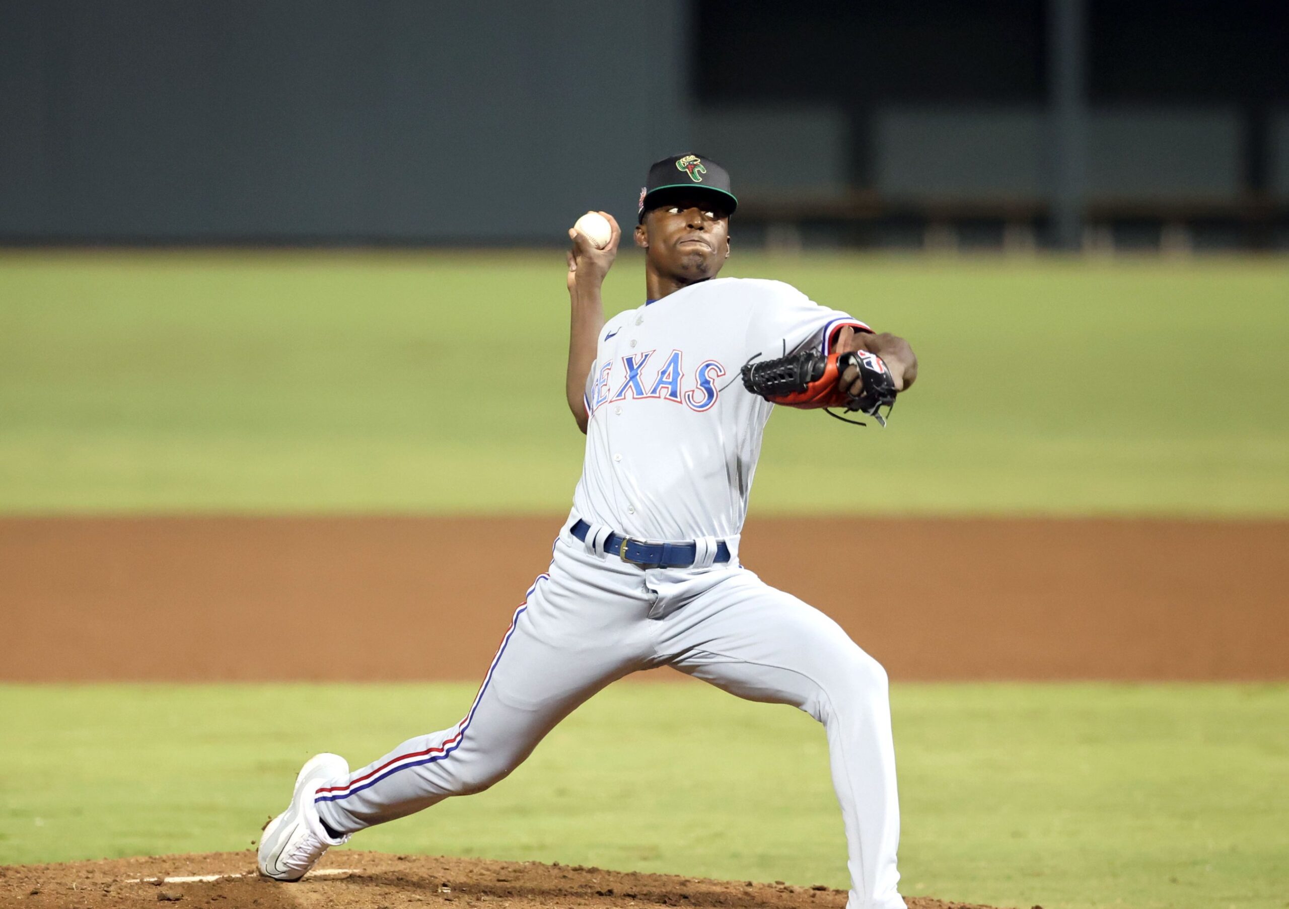 Emiliano Teodo pitches in the Arizona Fall League.