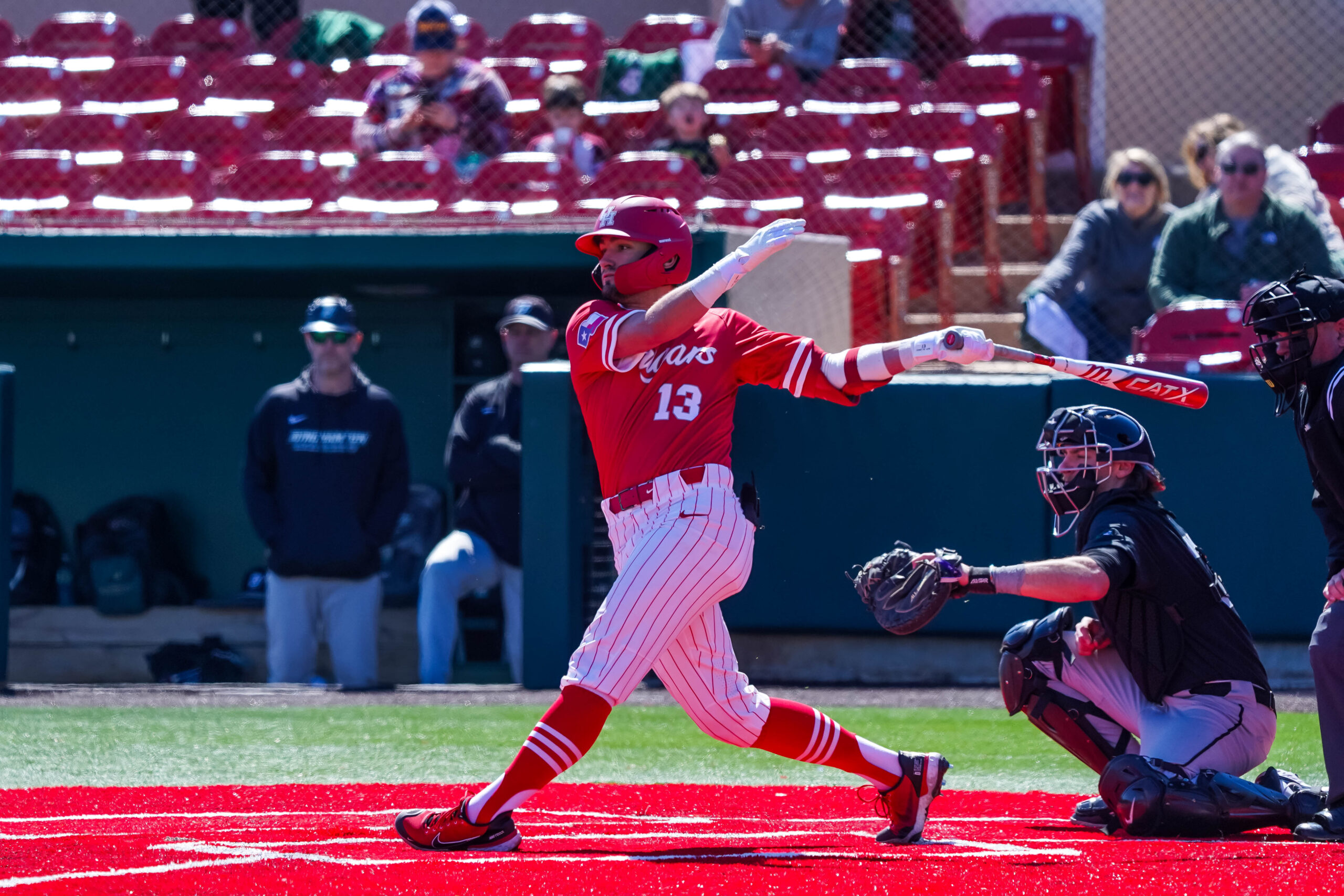 Houston baseball's Justin Murray takes a swing.