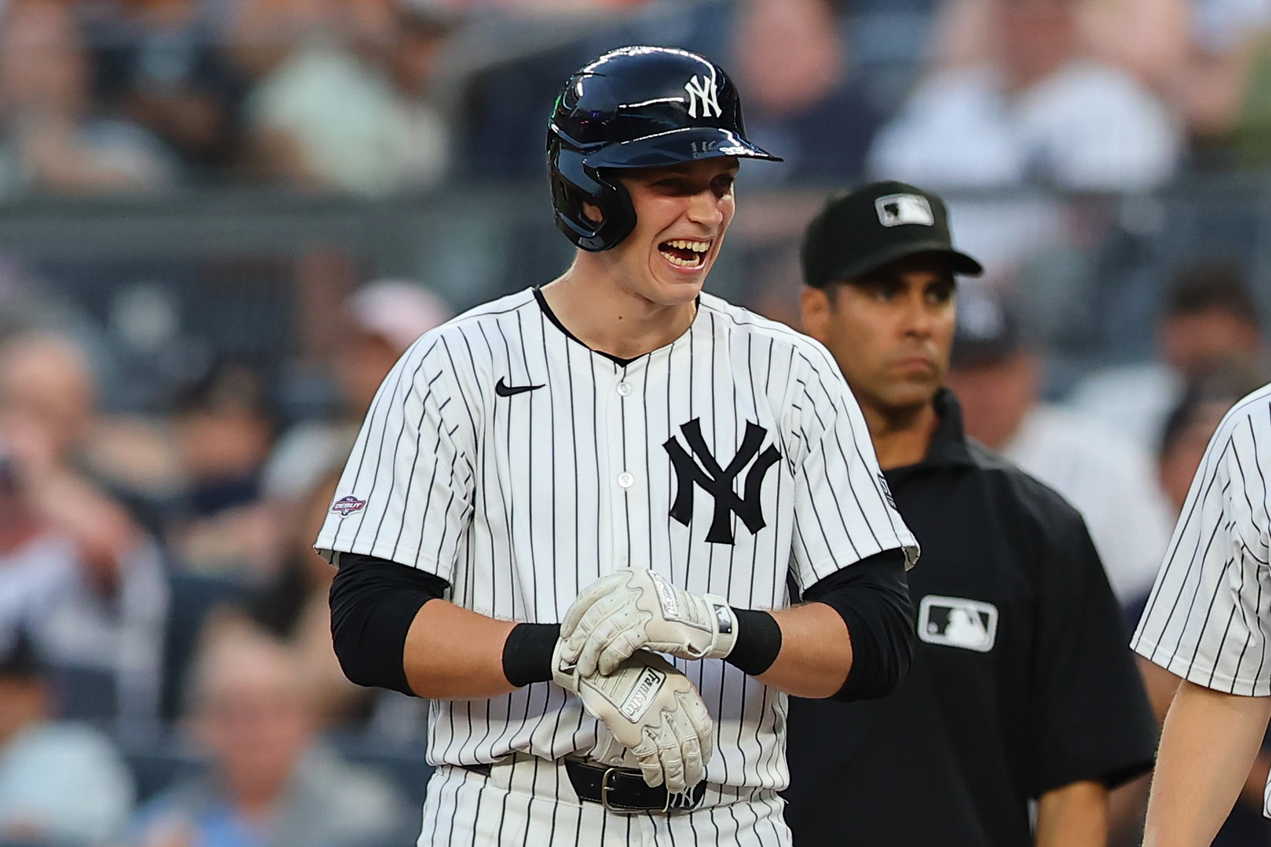 Ben Rice Debut: The Yankees 1B reacts to his first career hit.