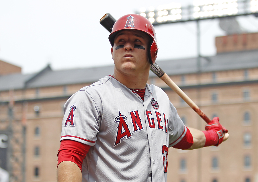 Mike Trout called out on checked swing in ninth inning of Angels loss